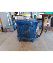 PETIT POÊLE ART DECO ANNÉE 30 EN FONTE ÉMAILLÉE