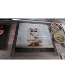 CADRE VERRE ET METAL PAPILLONS 