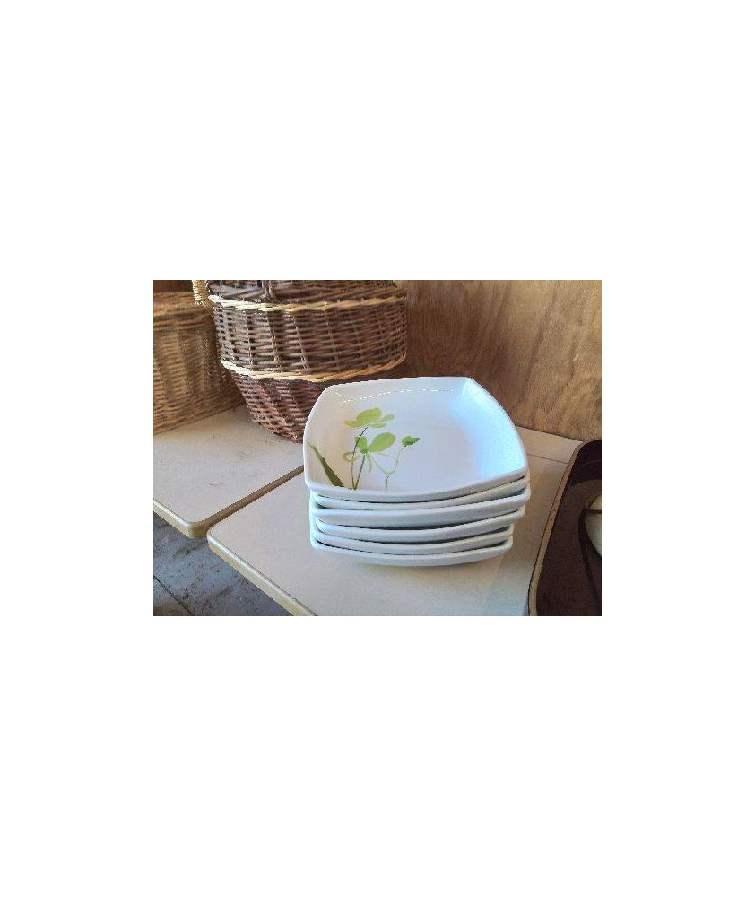 ASSIETTE CARRÉ MOTIF FLORAL 