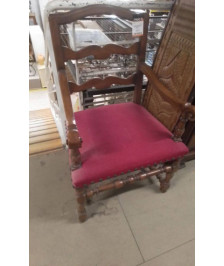 FAUTEUIL RENAISSANCE DESSUS VELOUR ROUGE