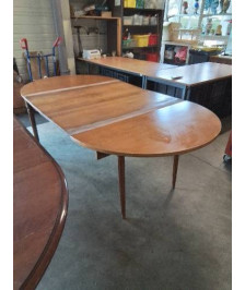 CONSOLE DEMI LUNE BOIS CLAIR EXTENSIBLE STYLE DIRECTOIRE 110X74,5CM 2 RALLONGES 50CM