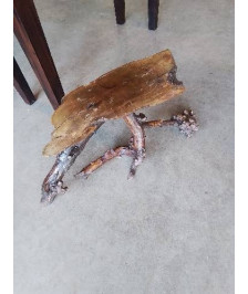 CONSOLE BOIS STYLE BRUTALISTE 