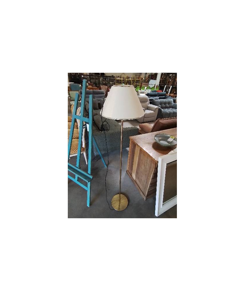 LAMPADAIRE MÉTAL DORÉ AJ ECRU LISERÉ DORÉ 