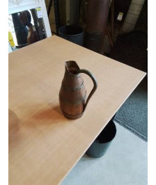 PICHET  BOIS CERCLÉ CUIVRE