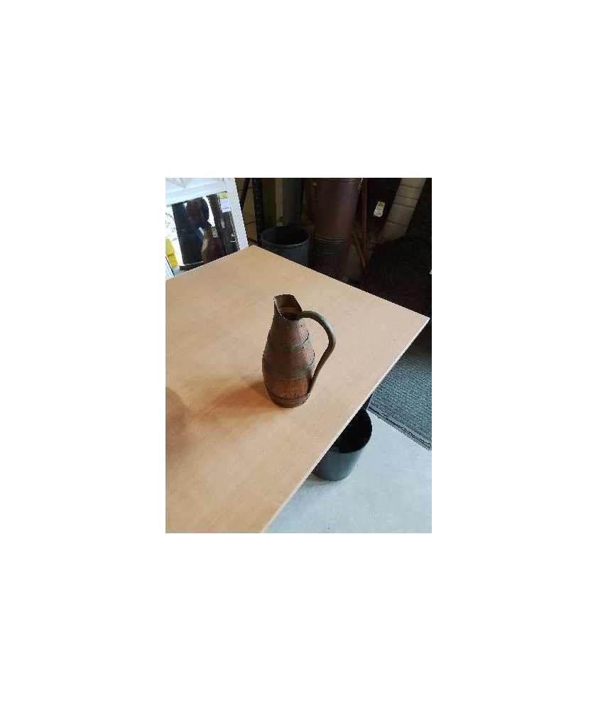PICHET  BOIS CERCLÉ CUIVRE