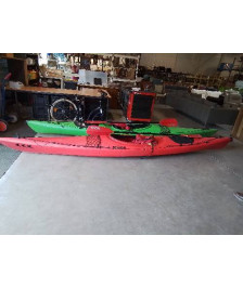 KAYAK PRIJON CALABRIA ET PAGAIE CARBONE  PRIJON AVEC JUPE  4,45 M MER ET RIVIÈRE AVEC SUPPORT DE GAL
