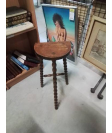 PORTE PLANTE HAUT DEMI LUNE BOIS PIEDS CHAPELET 