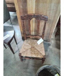 CHAISE ENFANT BOIS PAILLÉ STYLE RÉGENCE COQUILLE DÉBUT XXE