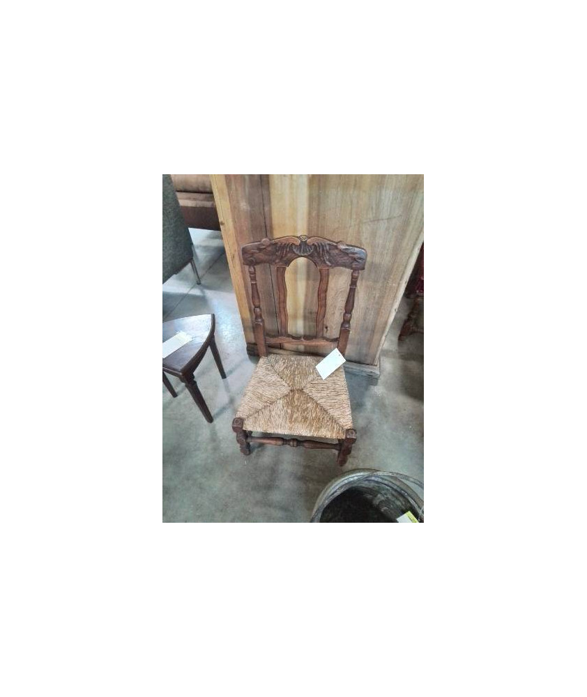 CHAISE ENFANT BOIS PAILLÉ STYLE RÉGENCE COQUILLE DÉBUT XXE