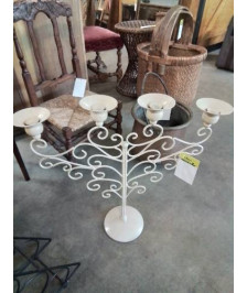 BOUGEOIR MÉTAL CRÈME 4 BRANCHES 