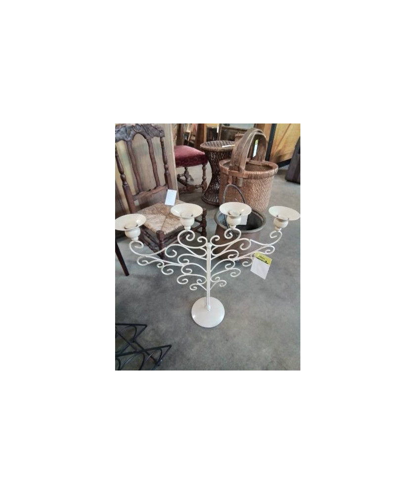 BOUGEOIR MÉTAL CRÈME 4 BRANCHES 