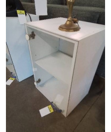 ÉLÉMENT MURAL BOIS BLANC 1 PORTE VITRÉE