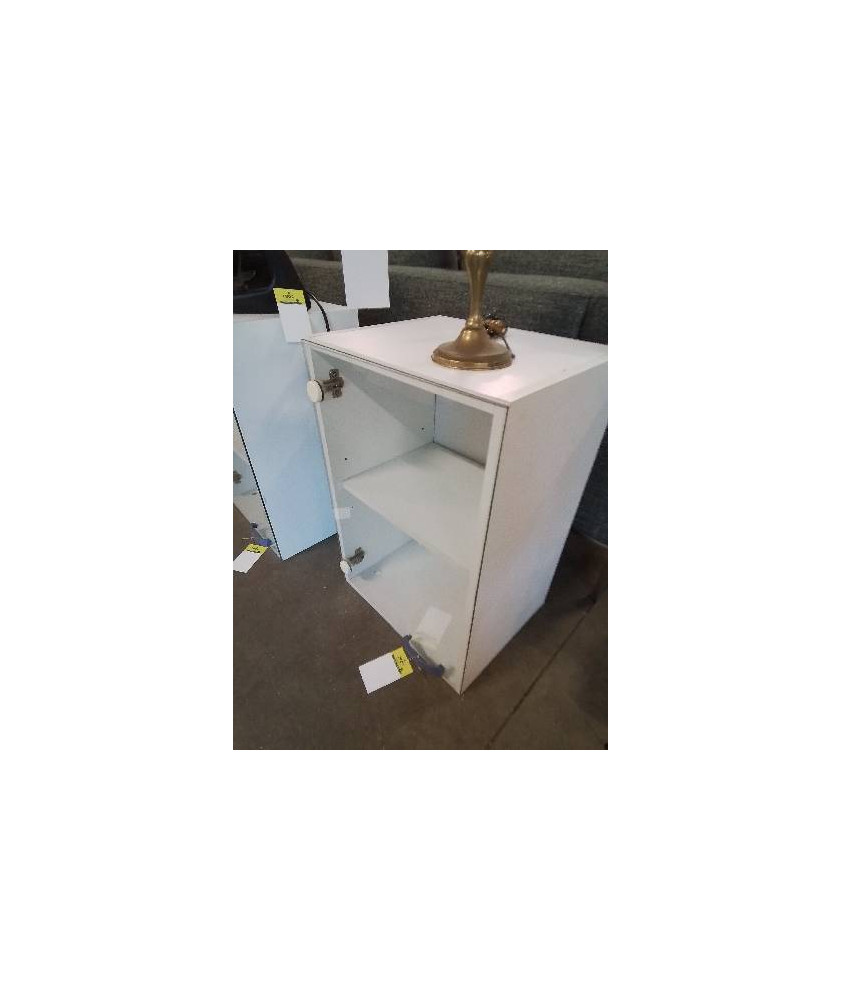 ÉLÉMENT MURAL BOIS BLANC 1 PORTE VITRÉE