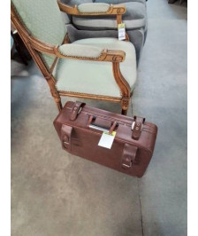VALISE GAINÉ CUIR FAUVE ANNÉES 60