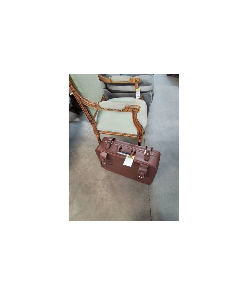 VALISE GAINÉ CUIR FAUVE ANNÉES 60