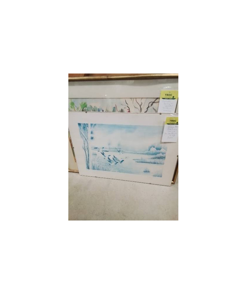 GRAVURE VOL DE CANARDS SAUVAGES JEAN YVES CHAVAIS (XX-XXI)