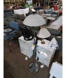 LAMPADAIRE MÉTAL CHROMÉ 2 FEUX AJ VERRE