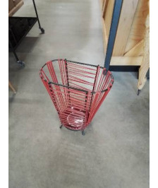 PORTE PARAPLUIE FER FORGÉ NOIR ET SCOOBIDOU ROUGE ANNÉES 50