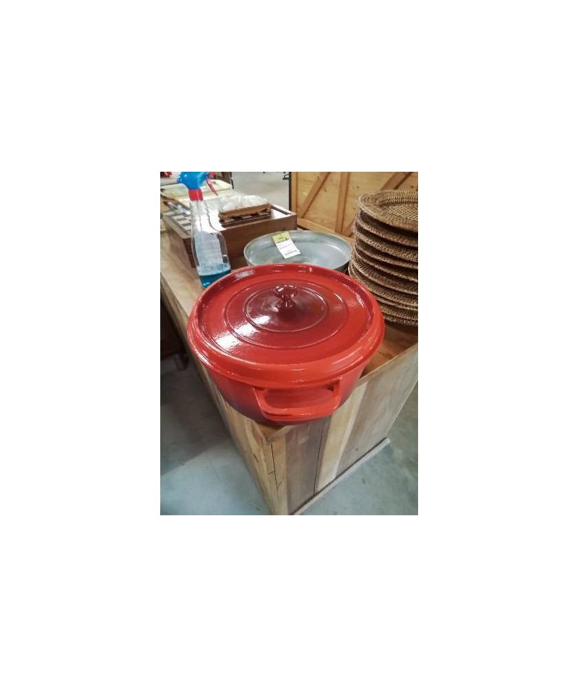 COCOTTE RONDE FONTE ÉMAILLÉE ROUGE STAUB 30CM