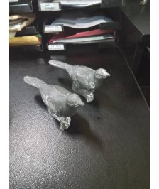 PAIRE DE SERRE LIVRES RÉGULE AUX OISEAUX ART DÉCO 