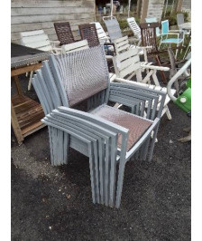 FAUTEUIL DE JARDIN ALU ET TOILE NOIR 