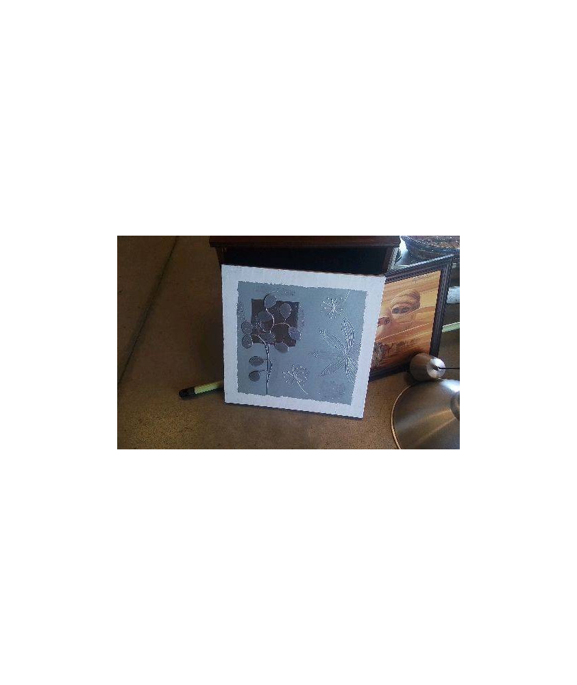 TOILE CARREE BLANCHE GRISE