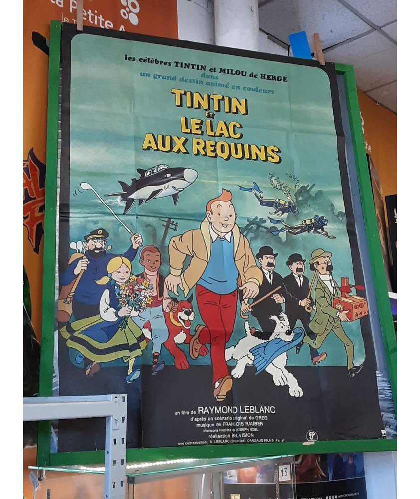 AFFICHE DE CINÉMA TINTIN ET LE LAC AUX REQUINS