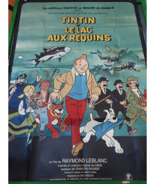 AFFICHE DE CINÉMA TINTIN ET LE LAC AUX REQUINS