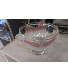 COUPE A FRUITS VERRE CYGNE 