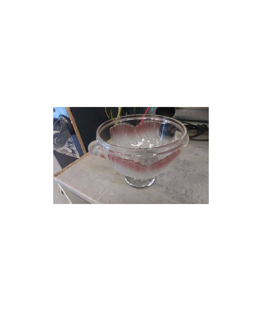 COUPE A FRUITS VERRE CYGNE 