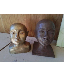 BUSTE EN TERRE CUITE PATINÉ 