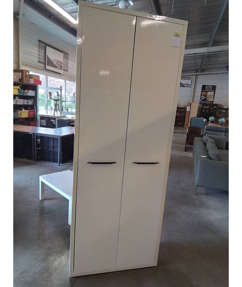 ARMOIRE LINGERE BOIS ECRU 2 PORTES 220X42X35,5CM