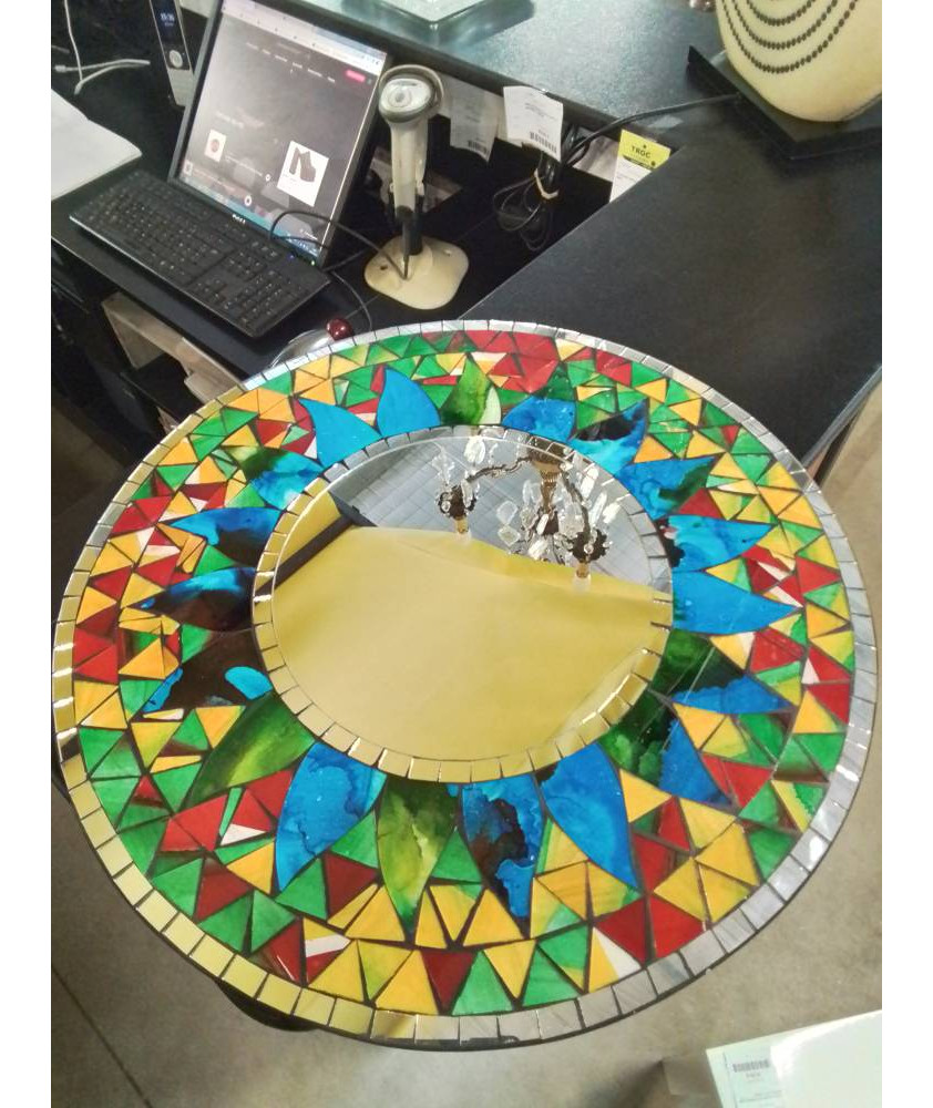 MIROIR ROND MOSAÏQUE 50CM