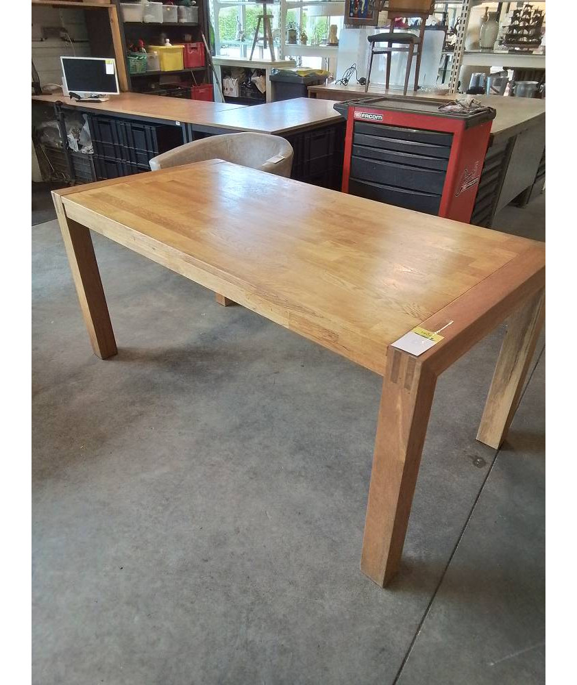 TABLE RECTANGULAIRE BOIS CLAIR 160X80X75CM