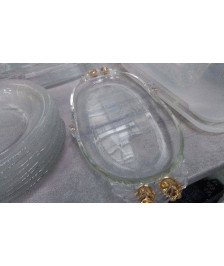 PLAT VERRE - FLEURS DOREES