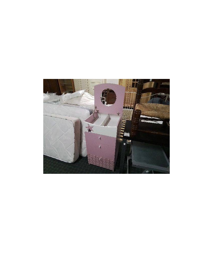 COMMODE COIFFEUSE CHAMBRE ENFANT ROSE