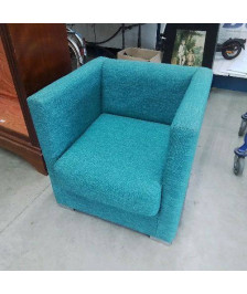FAUTEUIL TISSU BLEU CANARD