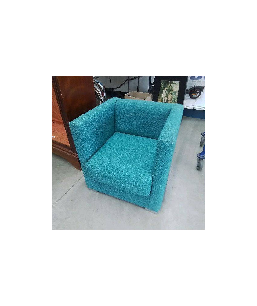 FAUTEUIL TISSU BLEU CANARD