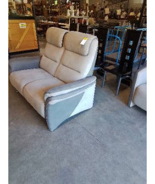 CANAPE 2 PLACES TISSU GRIS