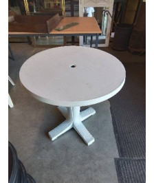 TABLE RONDE  DE JARDIN RÉSINE BLANC 