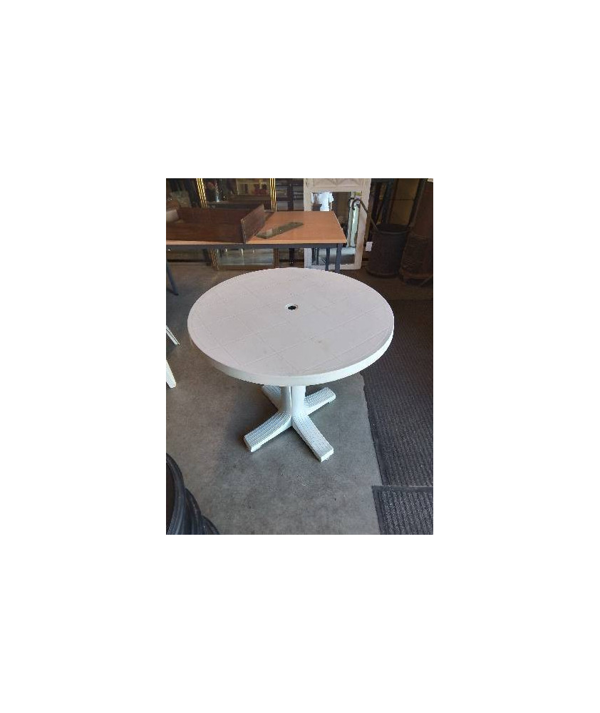 TABLE RONDE  DE JARDIN RÉSINE BLANC 