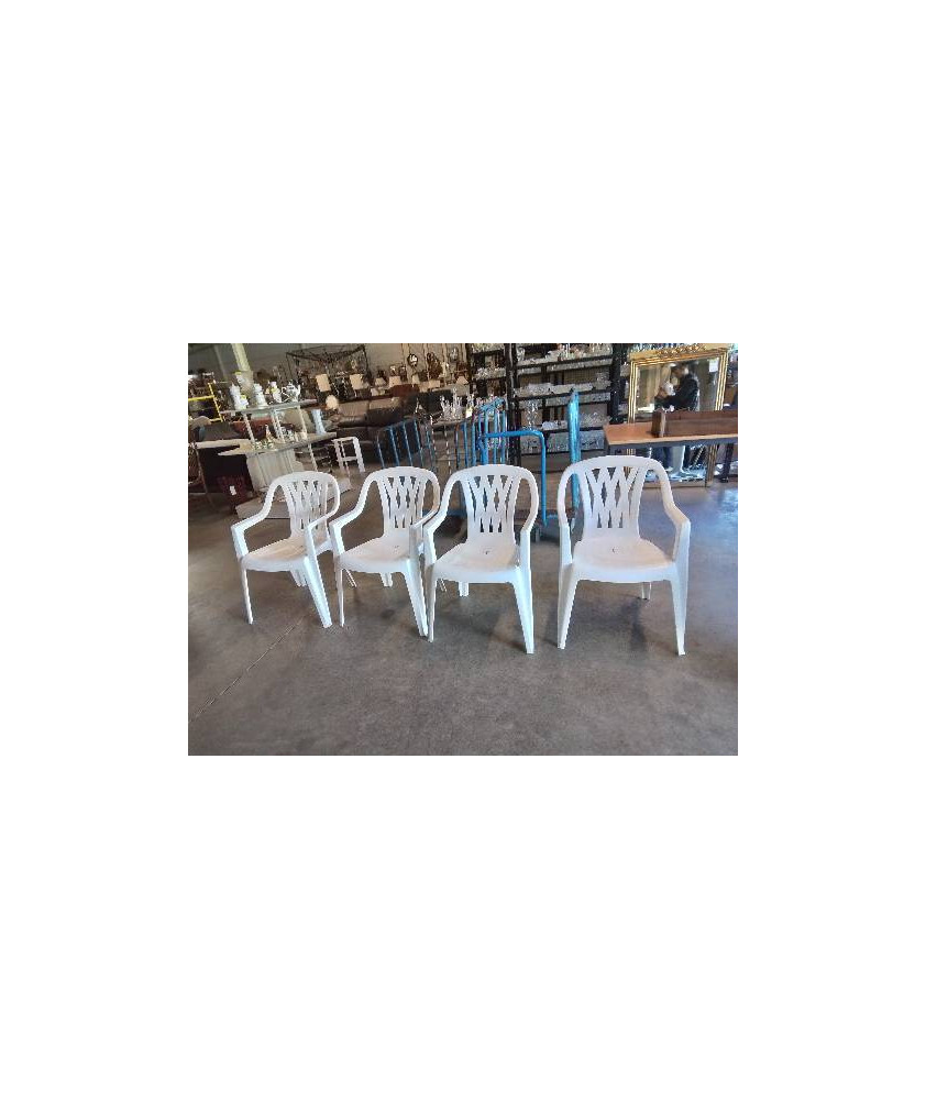 CHAISE DE JARDIN RESINE BLANC 