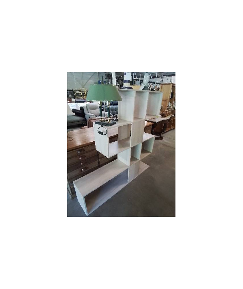 BIBLIOTHÈQUE BOIS CLAIR 6 NICHES 