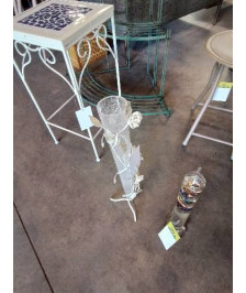 VASE VERRE ET MÉTAL ÉCRU AUX ROSES 