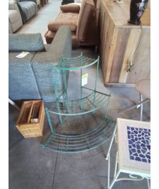 ÉTAGÈRE PORTE PLANTE 3 NIVEAUX FER FORGÉ VERT