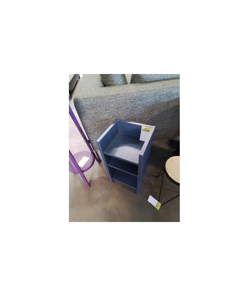 BIBLIOTHÈQUE BOIS BLEU 2 NICHES 