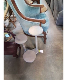 PORTE PLANTE A COLONNES BOIS PEINT TAUPE 3 NIVEAUX 