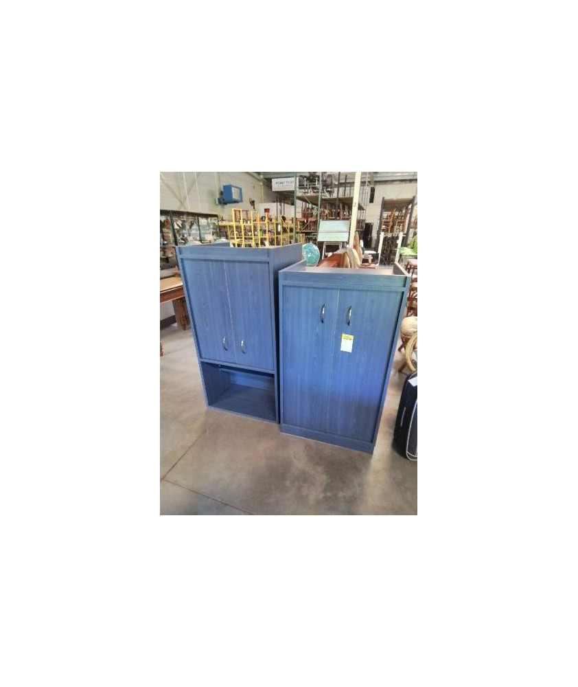 BUFFET BOIS BLEU 2 CORPS 4 PORTES 1 NICHES 
