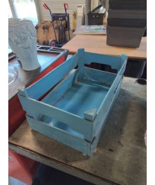 CAISSE RECTANGULAIRE BOIS PEINT BLEU