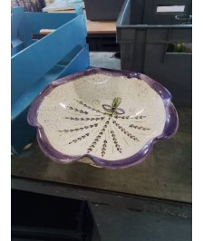 COMPOTIER CÉRAMIQUE ECRU ET MAUVE 